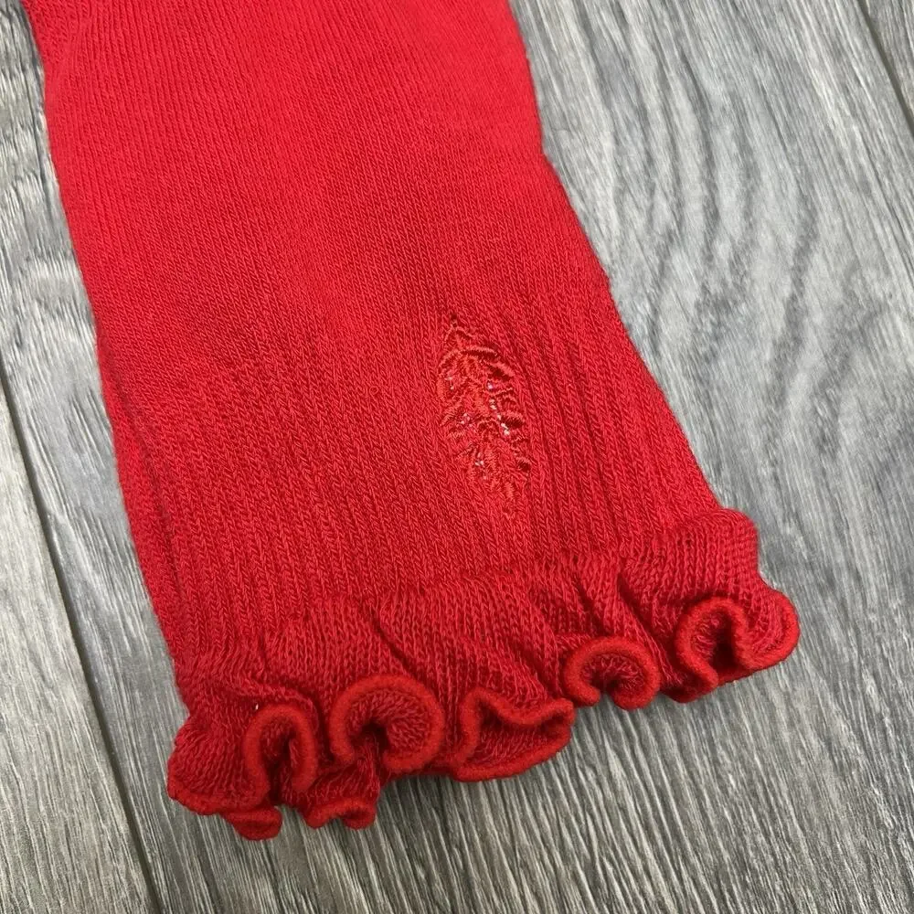 2 Pack Free People Movement Red Ruffle Sport Socks Winterberry $18